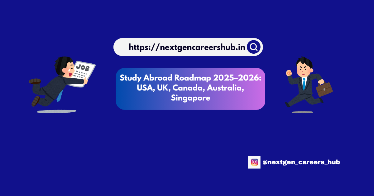 Study Abroad Roadmap 2025–2026: USA, UK, Canada, Australia, Singapore
